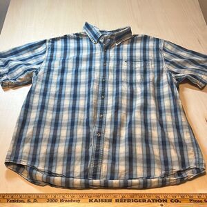 Carhartt Mens Size Large Button Up Short Sleeve Plaid‎ Shirt Size 2xl